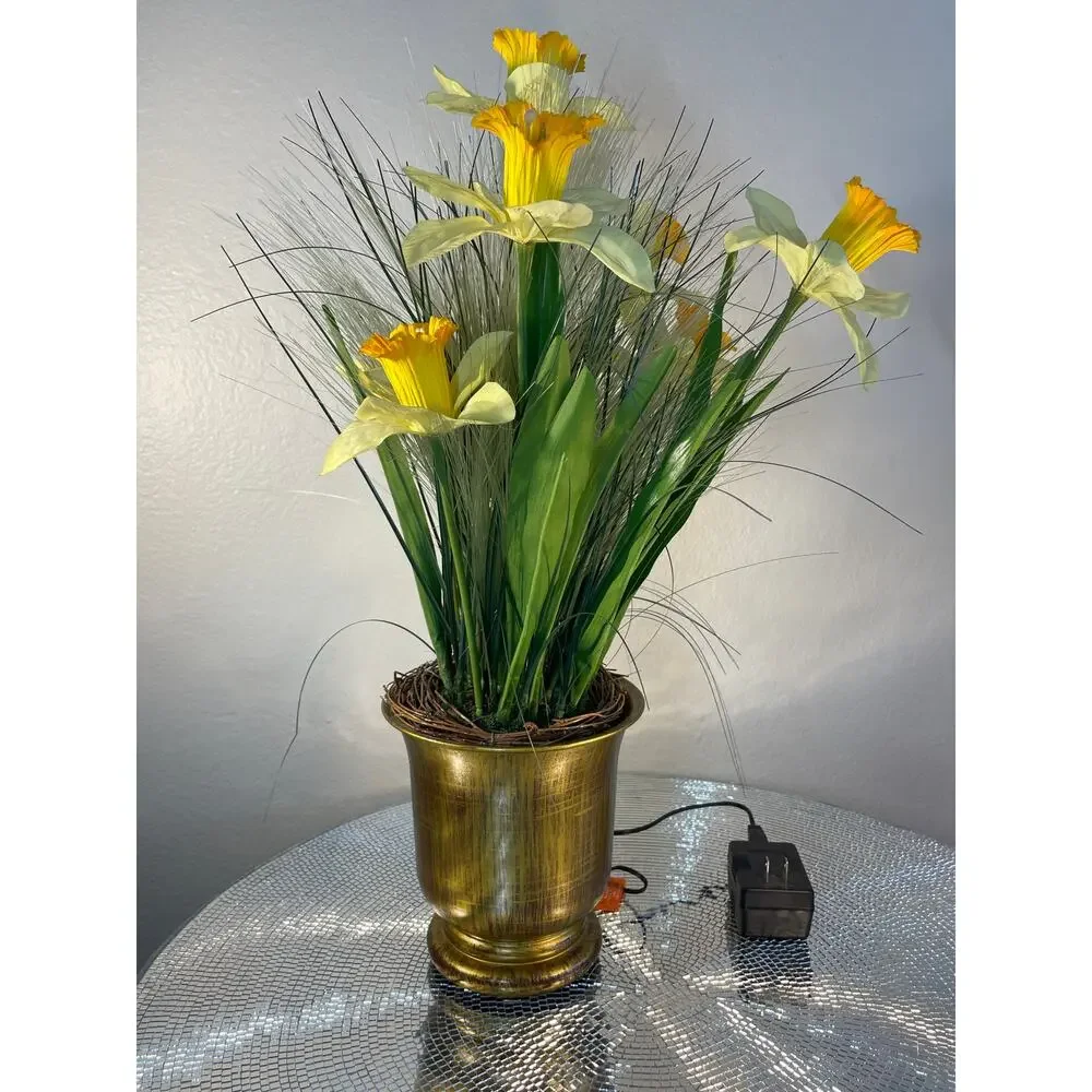 vintage optical fiber floral bouquet Yellow Daffodils